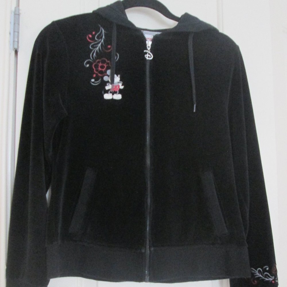 Disney Mickey Mouse Velour Hoodie S RARE